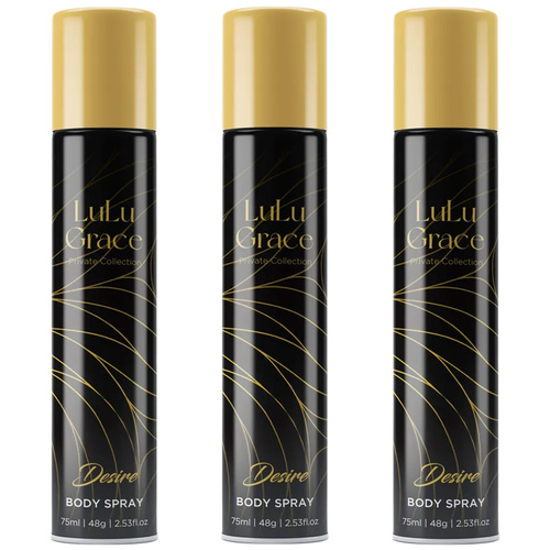 Lulu Grace Desire Body Spray Set 3 Packs 75ml Each