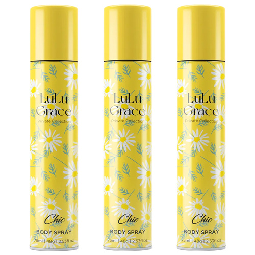 Lulu Grace Chic Body Spray Set 3 Packs 75ml Each