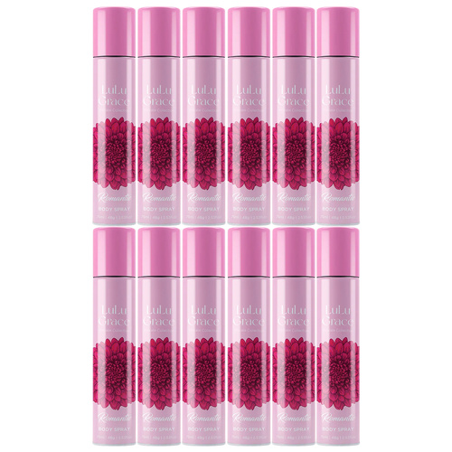 Lulu Grace Romantic Body Spray 75ml 12 Packs Womens Fragrance Set