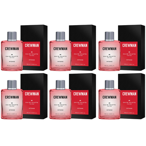 Crewman Intense Mens Eau De Toilette EDT 100ml x 6 Bold Spicy Fragrance