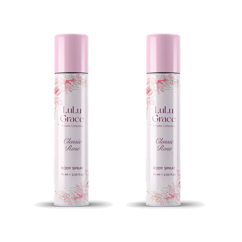 Lulu Grace Private Collection Rose Body Spray 75ml Pack of 2