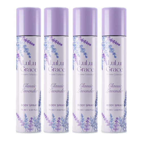 Lulu Grace Private Collection Lavender Body Spray 75ml 4 Pack
