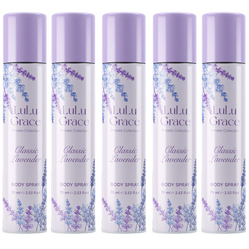 Lulu Grace Private Collection Lavender Body Spray 5 Pack 75ml Bottles