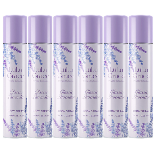 Lulu Grace Private Collection Lavender Body Spray 6 Pack 75ml