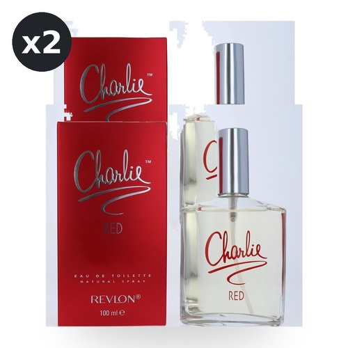 Revlon Charlie Red Eau De Toilette EDT 100ml Pack of 2