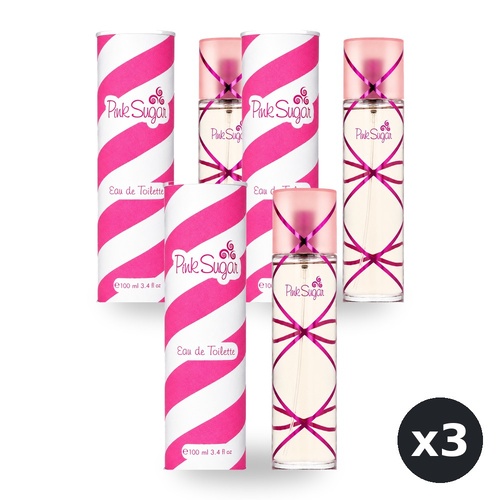 Aquolina Pink Sugar Eau De Toilette EDT 100ml Pack of 3