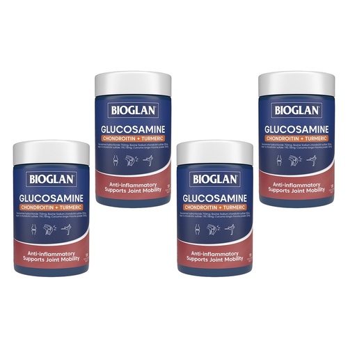 Bioglan Glucosamine Chondroitin and Turmeric 120 Tablets Pack of 4