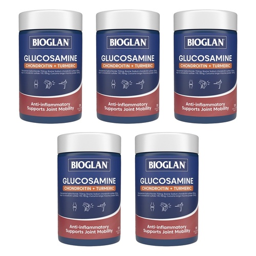Bioglan Glucosamine Chondroitin and Turmeric 120 Tablets Pack of 5