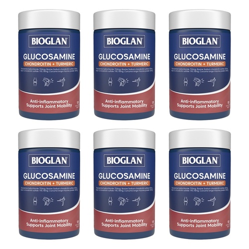 Bioglan Glucosamine Chondroitin and Turmeric 120 Tablets Pack of 6