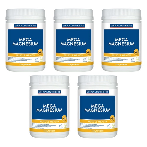 Ethical Nutrients Mega Magnesium Citrus 450g Pack of 5