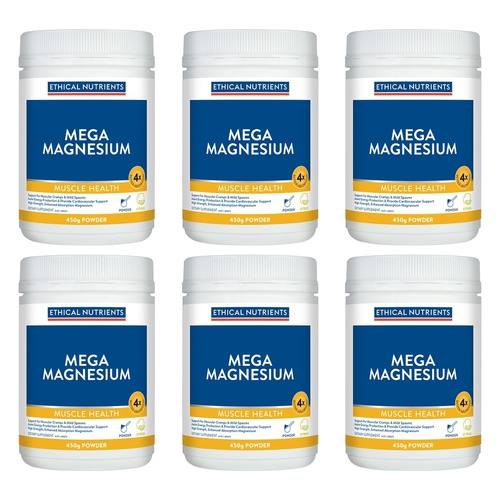 Ethical Nutrients Mega Magnesium Citrus 450g Pack of 6