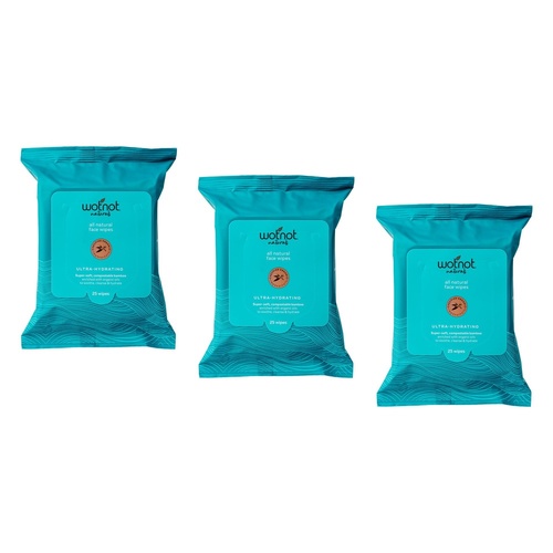 WOTNOT Wipes Ultra Hydrating 25 Pack Bundle of 3