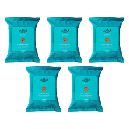 WOTNOT Wipes Ultra Hydrating 25 Pack Bundle of 5