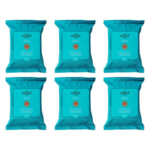 WOTNOT Wipes Ultra Hydrating 25 Pack Bundle of 6