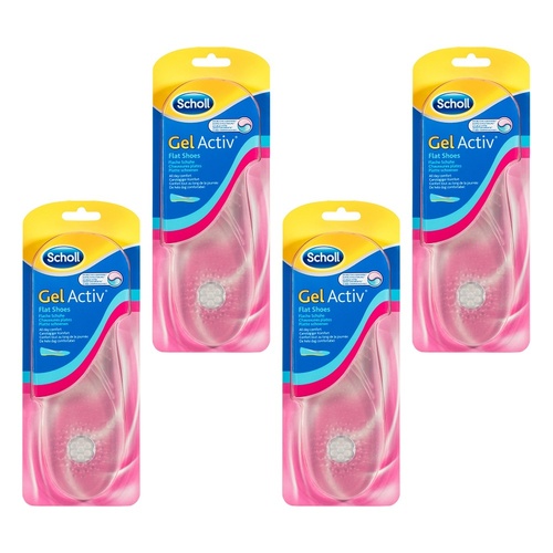 Scholl GelActiv Insoles for Women Flat Shoes Pack of 4