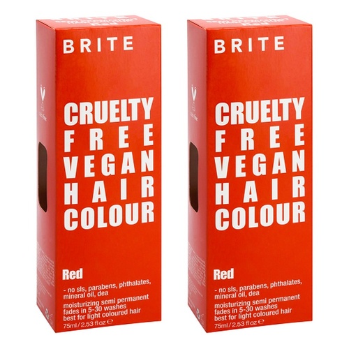 Brite Organix Semi-Permanent Hair Colour Red 75mL Pack of 2