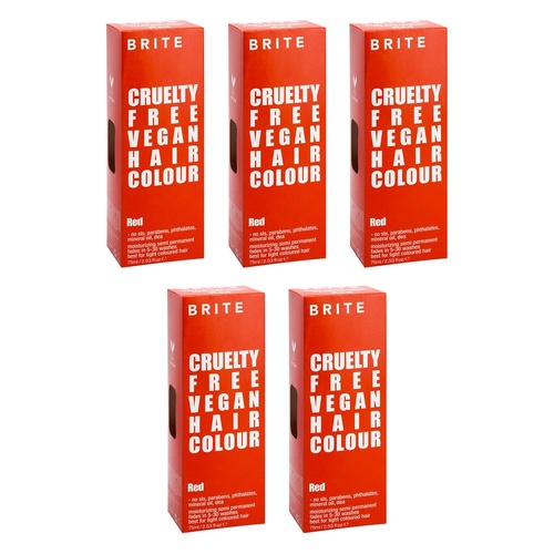 Brite Organix Semi-Permanent Hair Colour Red 75mL Pack of 5