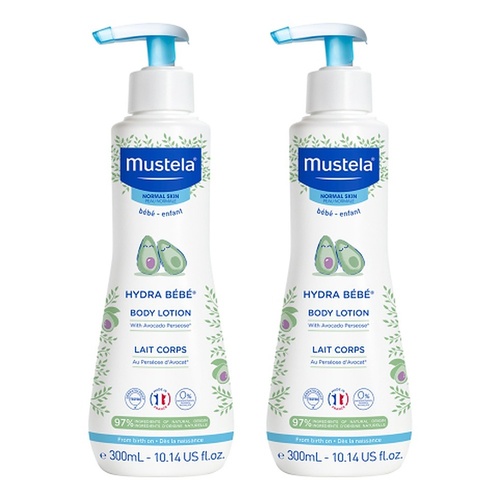 Mustela Hydra Bebe Body Lotion, Normal Skin, 300mL Pack of 2