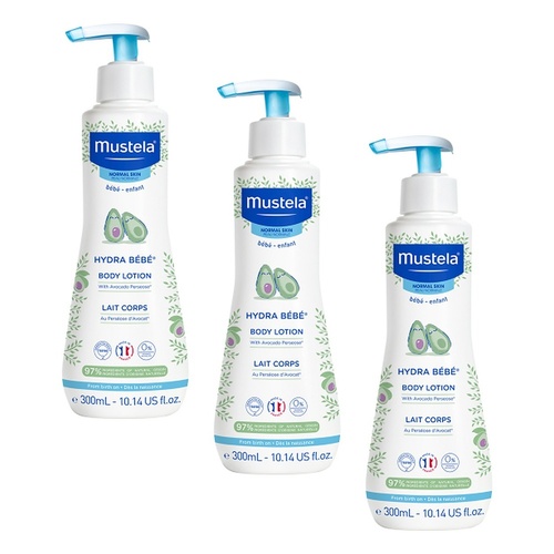 Mustela Hydra Bebe Body Lotion, Normal Skin, 300mL Pack of 3