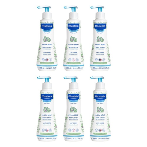 Mustela Hydra Bebe Body Lotion, Normal Skin, 300mL Pack of 6