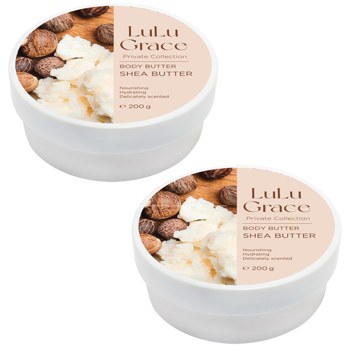 Lulu Grace Shea Butter Body Butter Super Rich Skin Moisturiser 200g Pack of 2