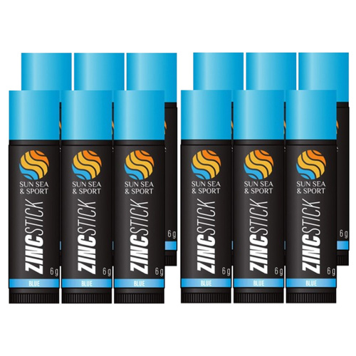 Sun Sea and Sport Blue Zinc Stick 12 x 6g WaterResistant Face & Body Paint