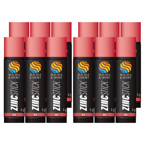 Sun Sea and Sport Red Zinc Stick 6 x 6g Twin Pack Water Resistant