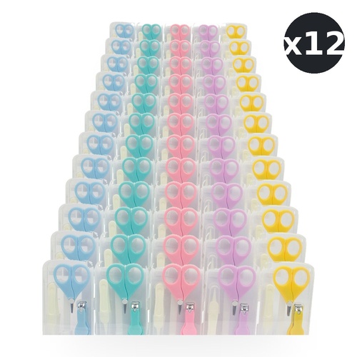 Baby & Me Baby Manicure Set 3 Piece Infant Nail Care Kit - Random Colour Supplied Pack of 12