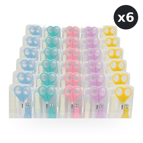 Baby & Me Baby Manicure Set 3 Piece Infant Nail Care Kit Assorted - Random Colour Supplied Pack of 6
