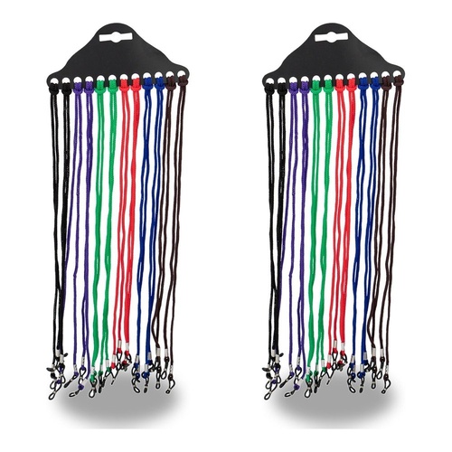 Health & Beauty Spectacle Cords Assorted Colours Pack of 12 Bundle of 2