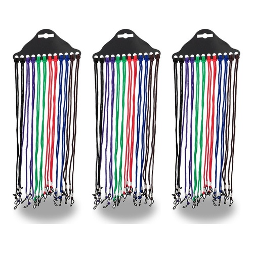 Health & Beauty Spectacle Cords Assorted Colours Pack of 12 Bundle of 3