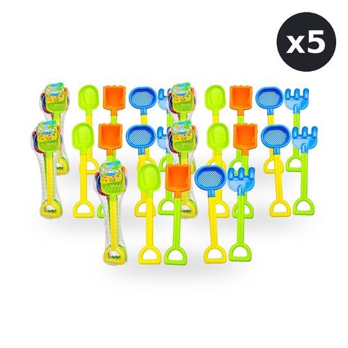Kids Beach Spade Play Set 31cm 4 Piece Set Pack of 5
