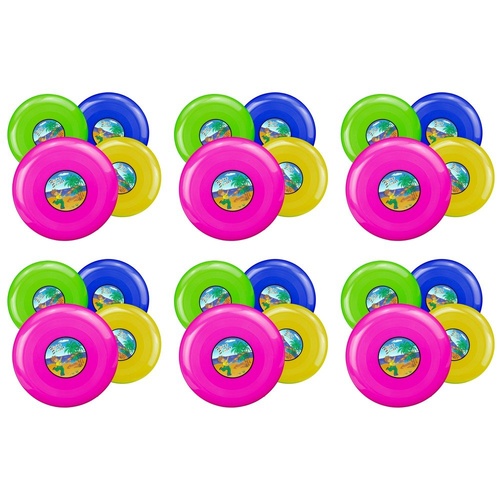 Frisbee 23cm Flying Disc Assorted Colours - Random Colour Supplied Pack of 6