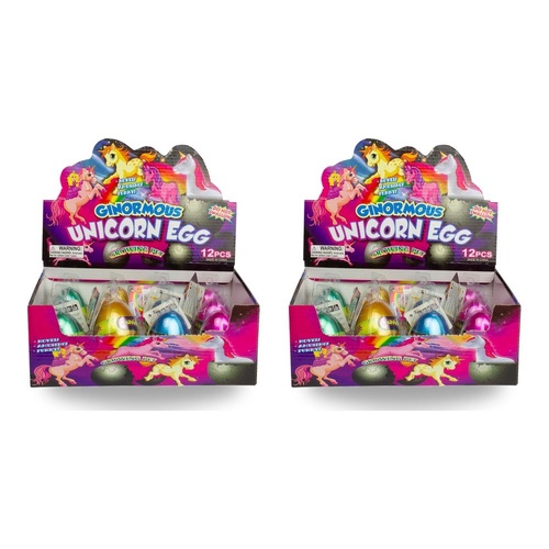 Ginormous Unicorn Egg Growing Pet Hatching Egg Counter Display of 12 Bundle of 2