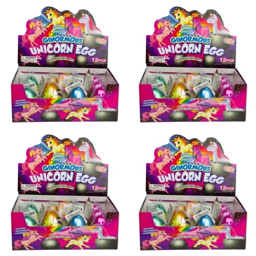 Ginormous Unicorn Egg Growing Pet Hatching Egg Counter Display of 12 Bundle of 4