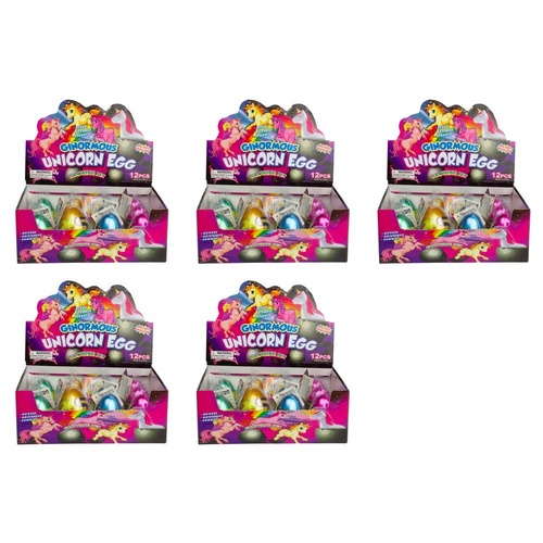 Ginormous Unicorn Egg Growing Pet Hatching Egg Counter Display of 12 Bundle of 5