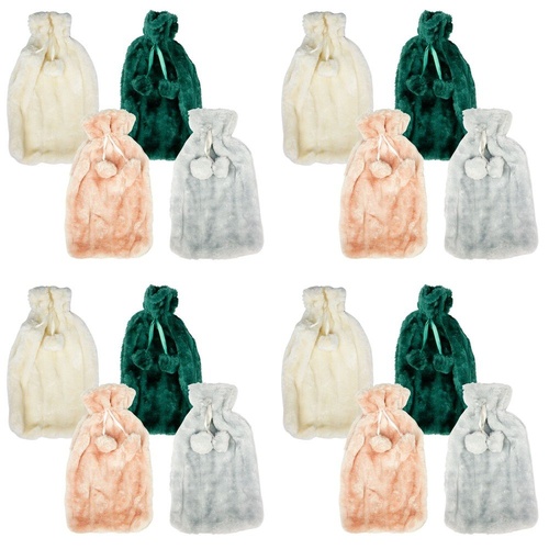 Health & Beauty Plush Pom Pom Hot Water Bottle Cover Assorted Colours - Random Colour Supplied Pack of 4