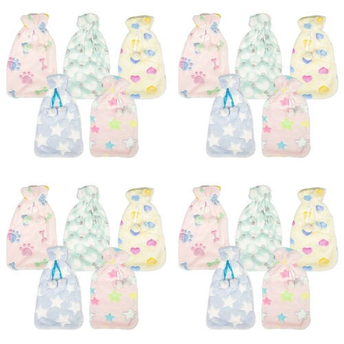 Health & Beauty Plush Pom Pom Hot Water Bottle Cover Assorted Prints - Random Design Supplied Pack of 4
