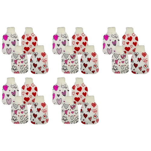Health & Beauty Knitted Hot Water Bottle Cover Heart Prints - Random Design Supplied Pack of 5