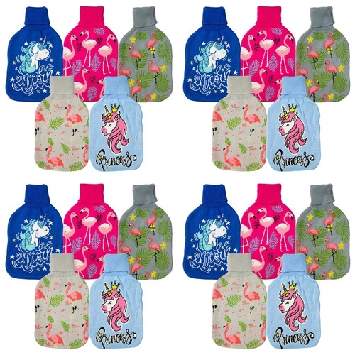 Health & Beauty Knitted Hot Water Bottle Cover Flamingo or Unicorn - Random Design and Colour Supplied Pack of 4