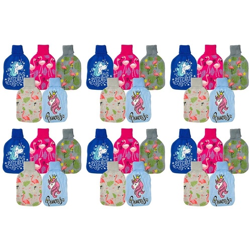 Health & Beauty Knitted Hot Water Bottle Cover Flamingo or Unicorn - Random Design and Colour Supplied Pack of 6