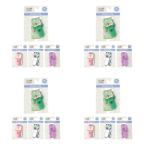 Baby & Me Dummy Clip Assorted Designs - Random Design Supplied Pack of 4
