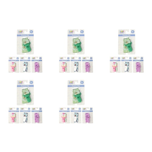 Baby & Me Dummy Clip Assorted Designs - Random Design Supplied Pack of 5
