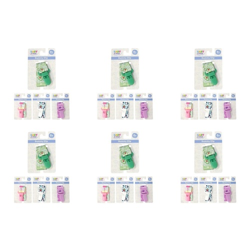 Baby & Me Dummy Clip Assorted Designs - Random Design Supplied Pack of 6