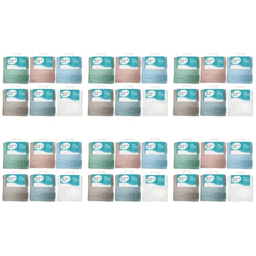 Beauty & Me Face Washer 100% Cotton 34 x 34cm - Random Colour Supplied Pack of 6