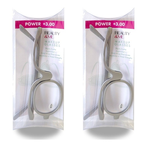 Beauty & Me Magnifying Makeup Glasses +3.00 Strength - Random Colour Supplied Pack of 2