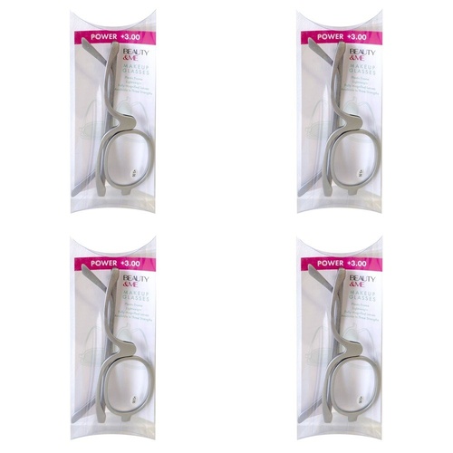 Beauty & Me Magnifying Makeup Glasses +3.00 Strength - Random Colour Supplied Pack of 4