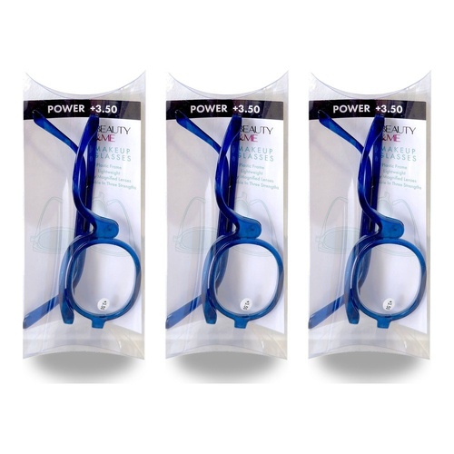 Beauty & Me Magnifying Makeup Glasses +3.50 Strength - Random Colour Supplied Pack of 3