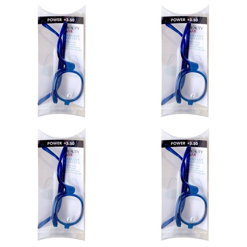 Beauty & Me Magnifying Makeup Glasses +3.50 Strength - Random Colour Supplied Pack of 4