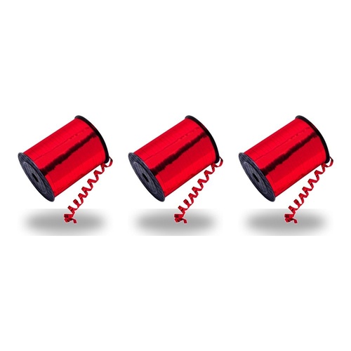 Curling Ribbon Red Metallic 5mm x 500 Yards Pack of 3